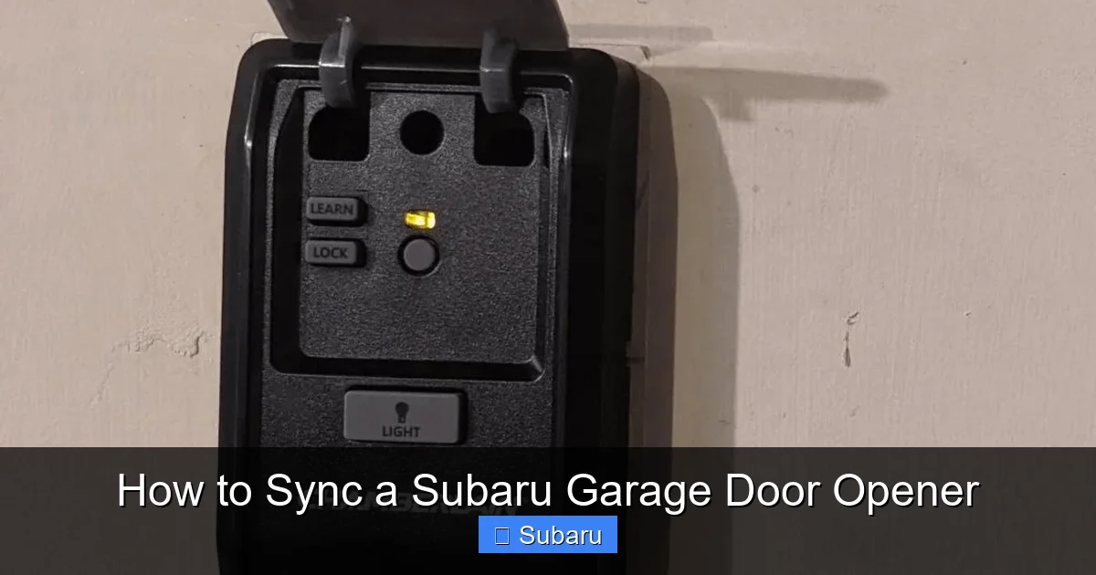 How to Sync a Subaru Garage Door Opener