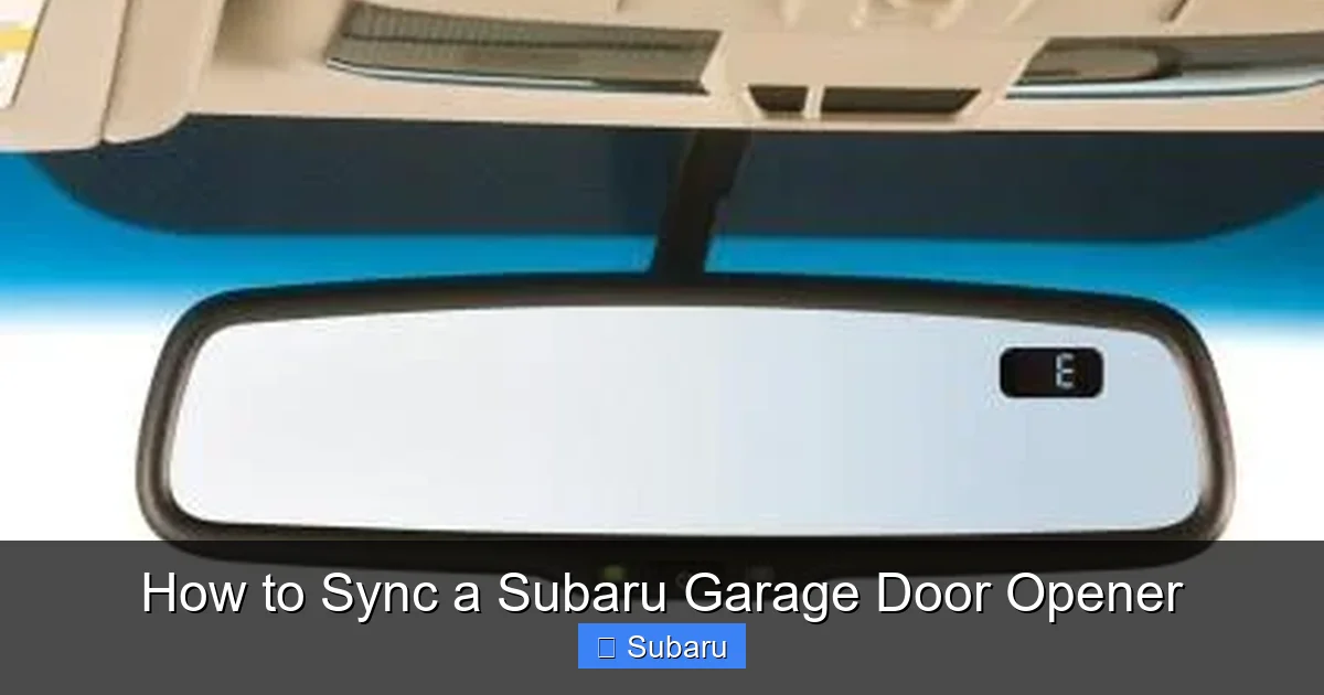 How to Sync a Subaru Garage Door Opener