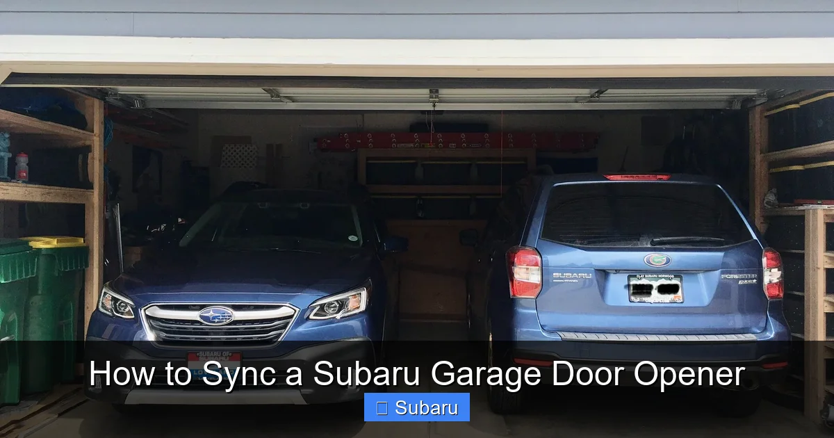 How to Sync a Subaru Garage Door Opener