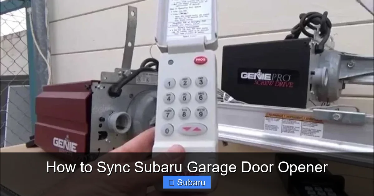 How to Sync Subaru Garage Door Opener