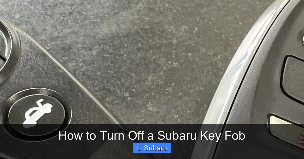 How to Turn Off a Subaru Key Fob