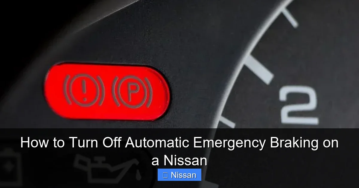 How to Turn Off Automatic Emergency Braking on a Nissan