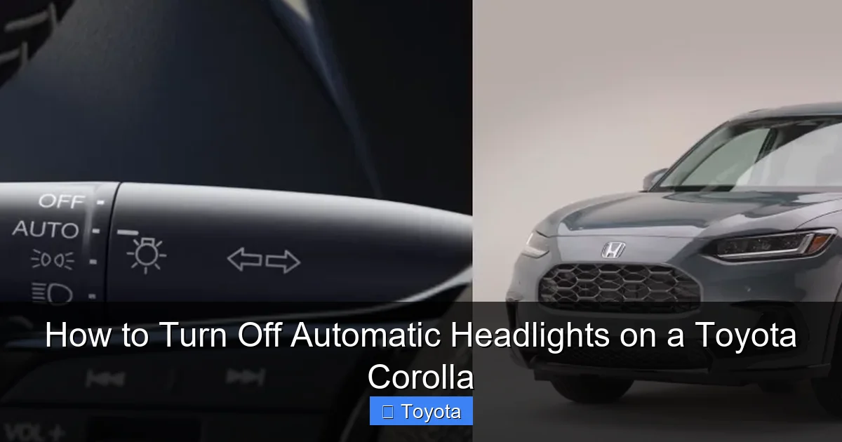 How to Turn Off Automatic Headlights on a Toyota Corolla