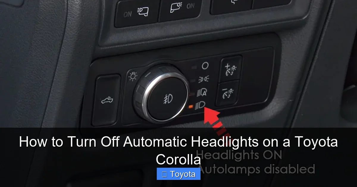 How to Turn Off Automatic Headlights on a Toyota Corolla