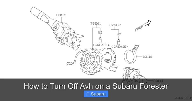 How to Turn Off Avh on a Subaru Forester