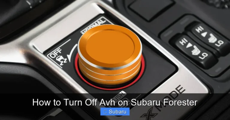 How to Turn Off Avh on Subaru Forester
