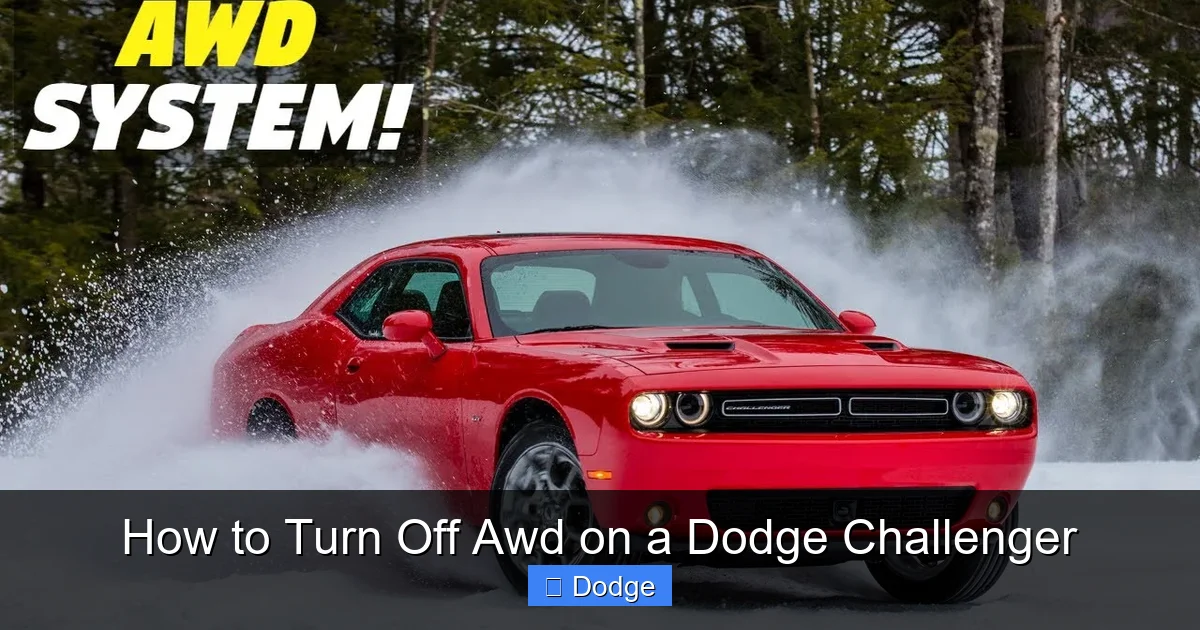 How to Turn Off Awd on a Dodge Challenger