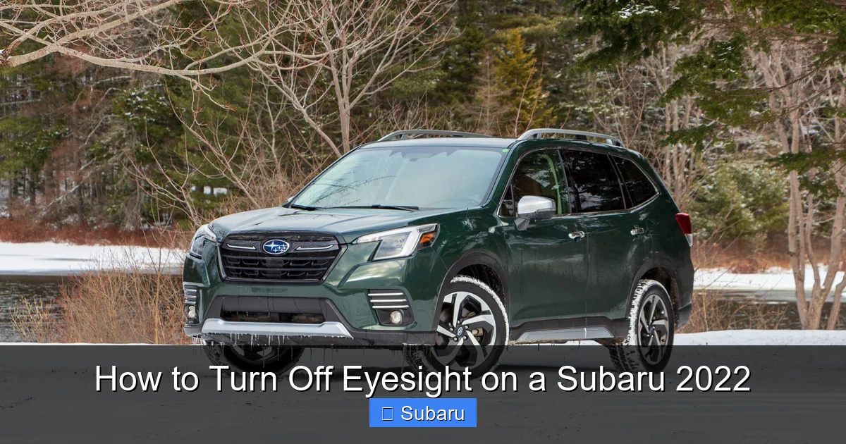 How to Turn Off Eyesight on a Subaru 2022