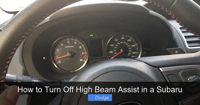How to Turn Off High Beam Assist in a Subaru