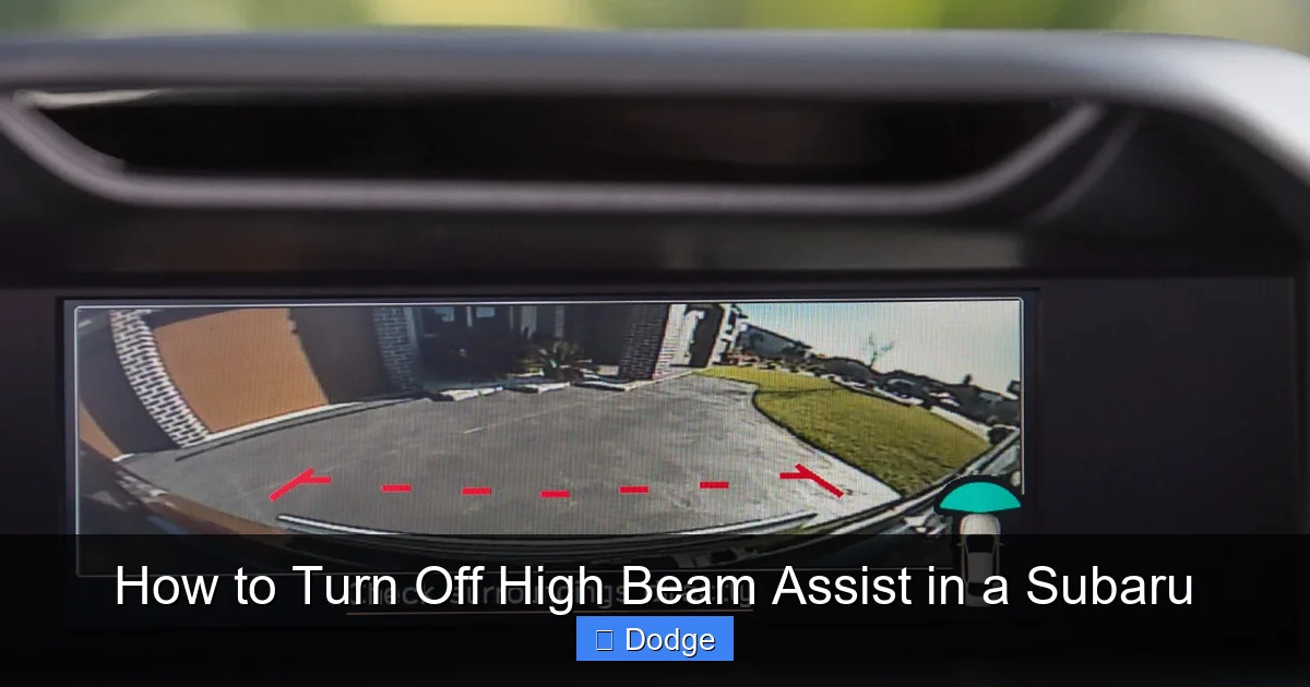 How to Turn Off High Beam Assist in a Subaru