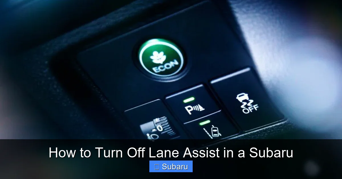 How to Turn Off Lane Assist in a Subaru