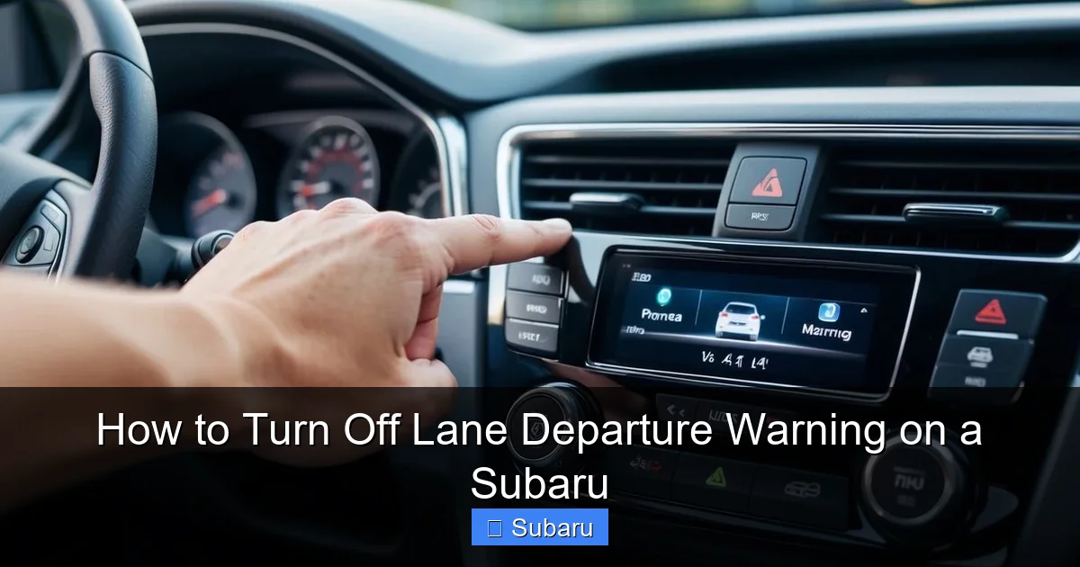 How to Turn Off Lane Departure Warning on a Subaru