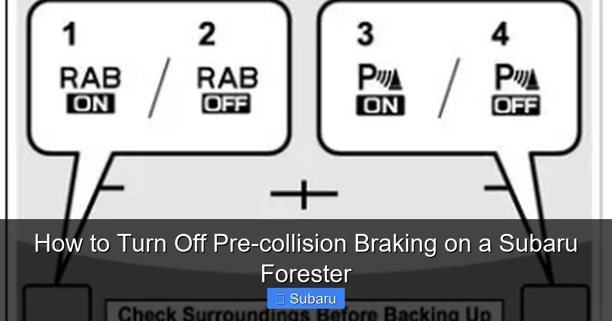 How to Turn Off Pre-collision Braking on a Subaru Forester