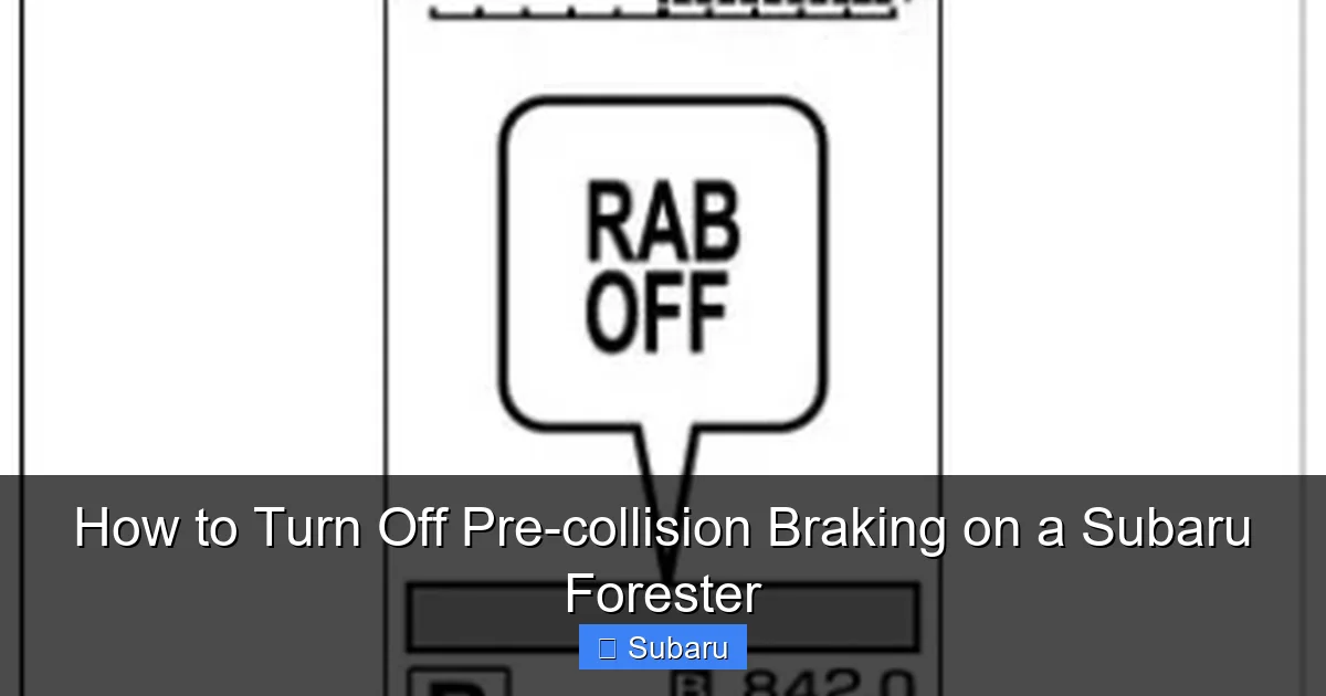 How to Turn Off Pre-collision Braking on a Subaru Forester