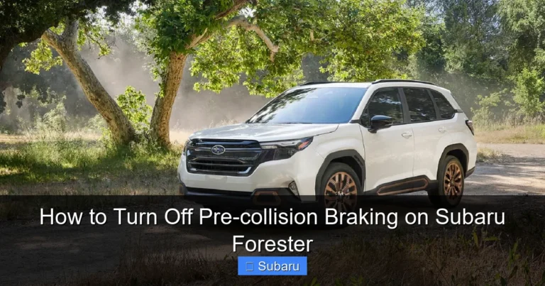 How to Turn Off Pre-collision Braking on Subaru Forester