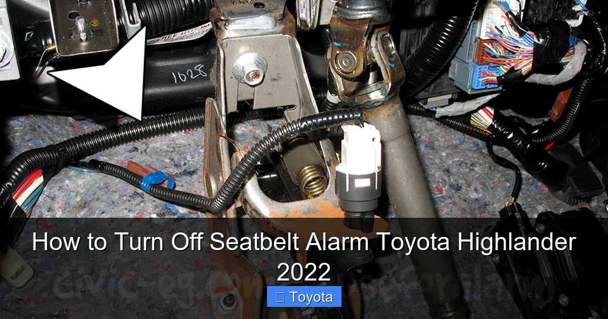 How to Turn Off Seatbelt Alarm Toyota Highlander 2022