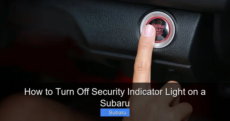 How to Turn Off Security Indicator Light on a Subaru