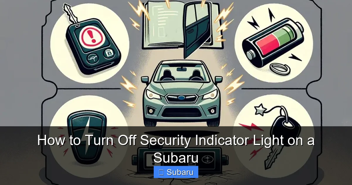 How to Turn Off Security Indicator Light on a Subaru