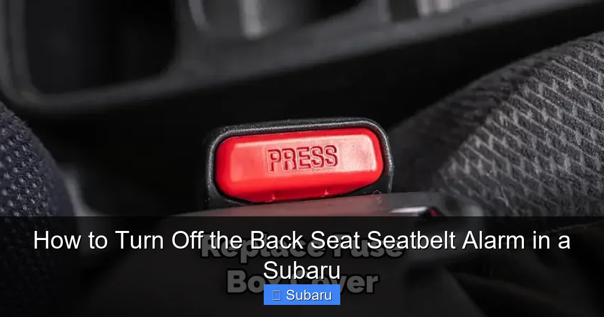 How to Turn Off the Back Seat Seatbelt Alarm in a Subaru
