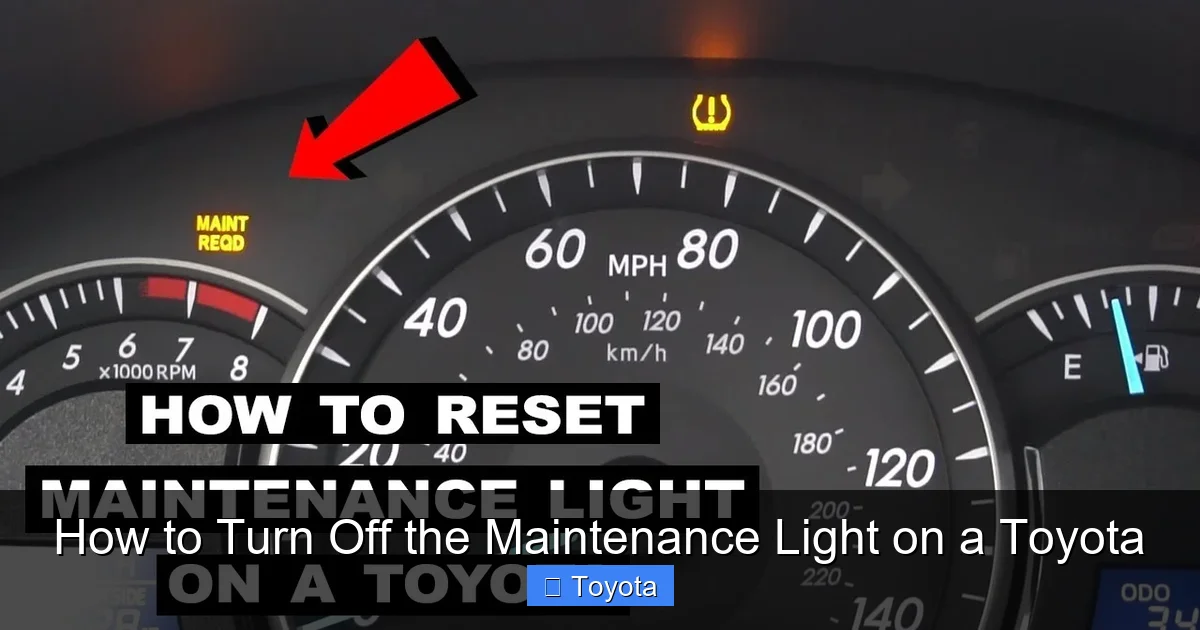 How to Turn Off the Maintenance Light on a Toyota