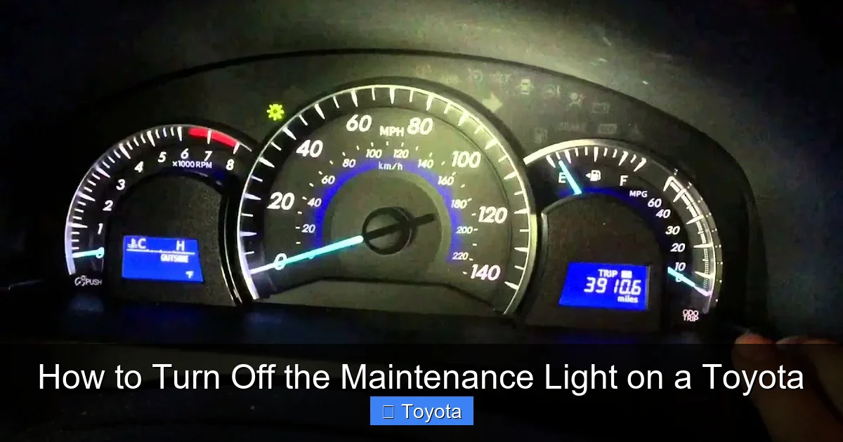 How to Turn Off the Maintenance Light on a Toyota