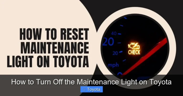 How to Turn Off the Maintenance Light on Toyota