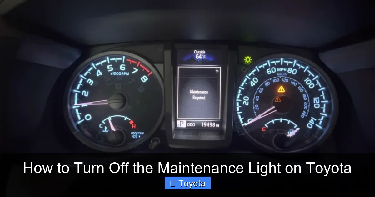 How to Turn Off the Maintenance Light on Toyota