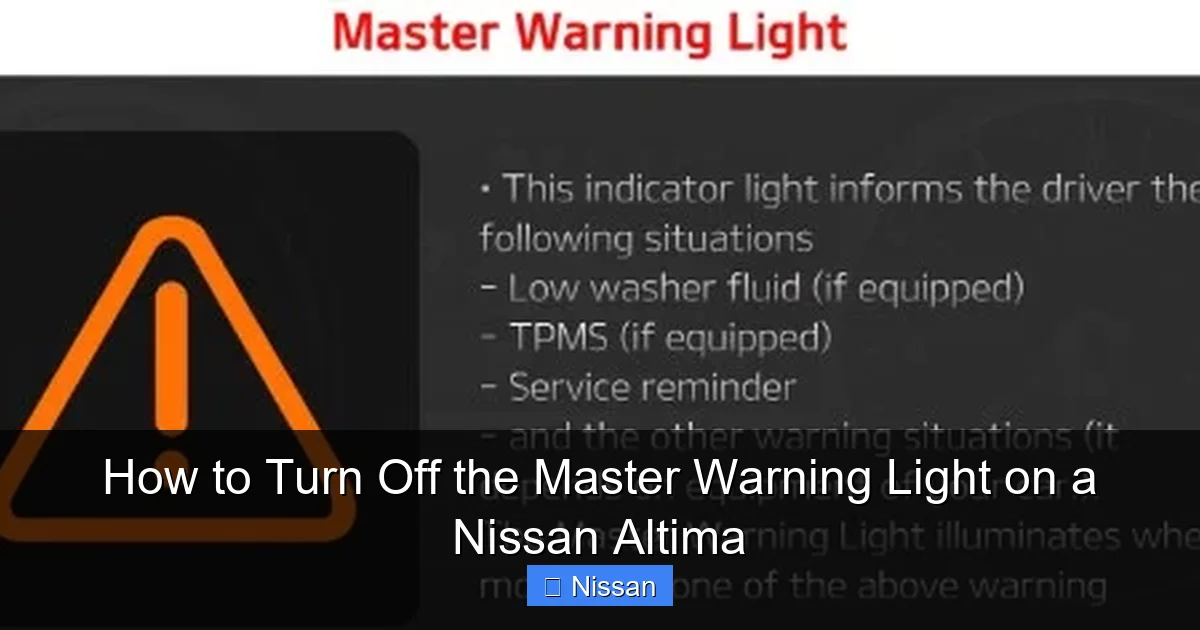 How to Turn Off the Master Warning Light on a Nissan Altima