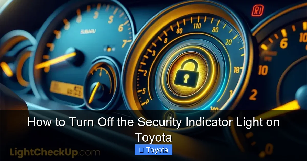 How to Turn Off the Security Indicator Light on Toyota