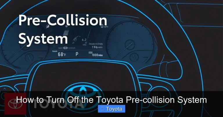 How to Turn Off the Toyota Pre-collision System