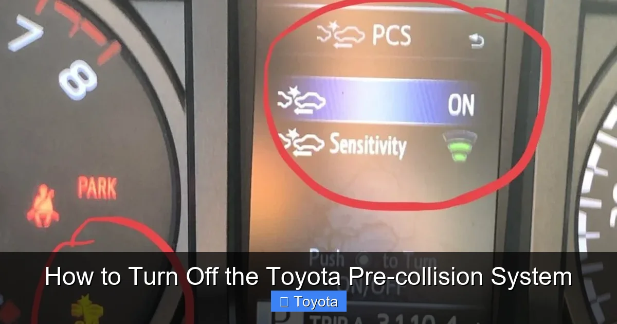 How to Turn Off the Toyota Pre-collision System