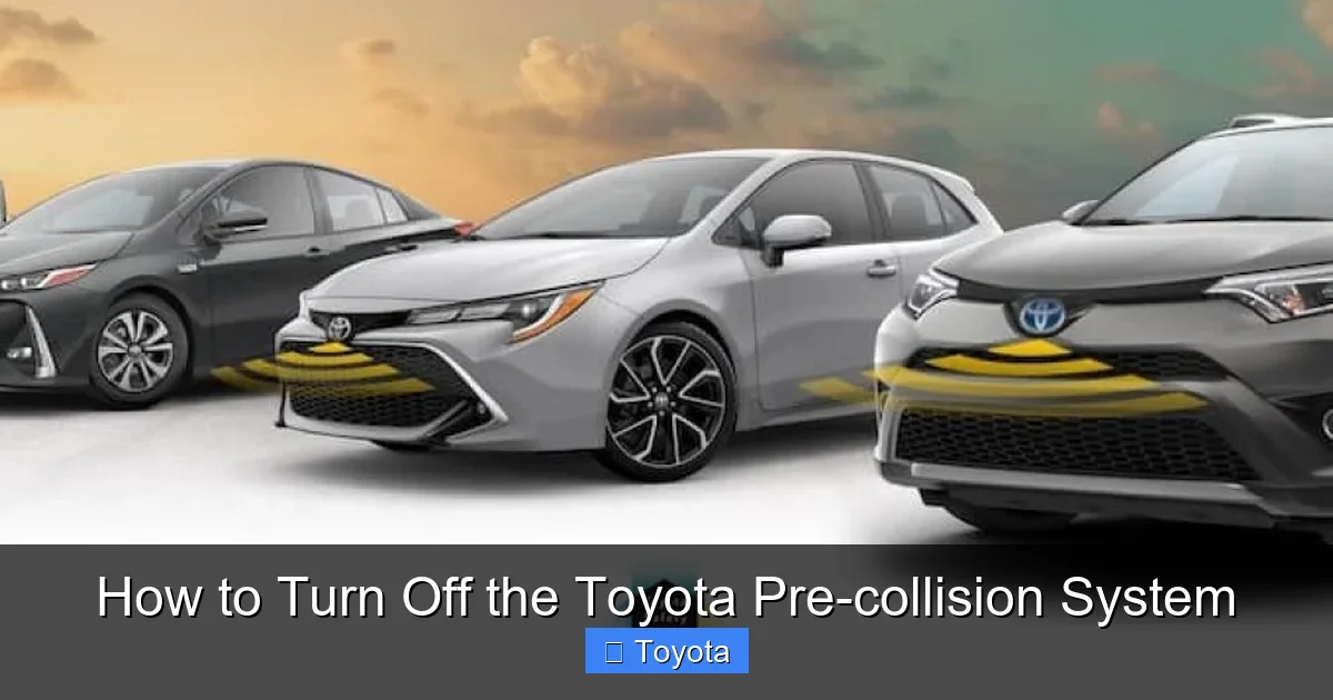 How to Turn Off the Toyota Pre-collision System