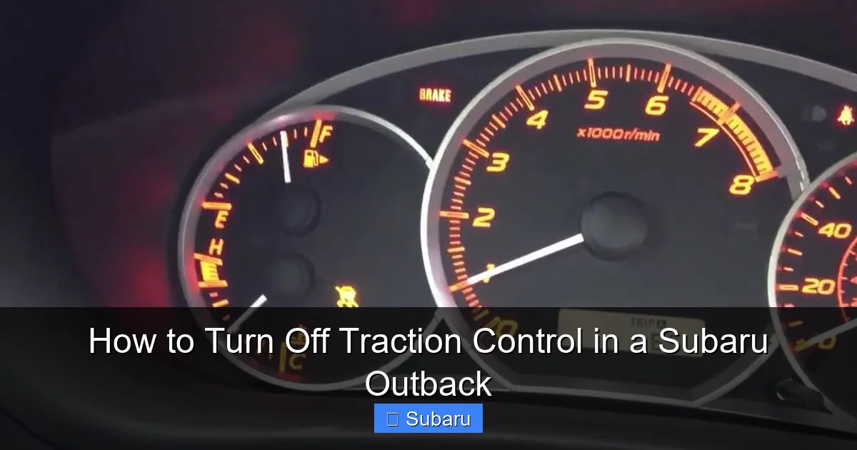 How to Turn Off Traction Control in a Subaru Outback
