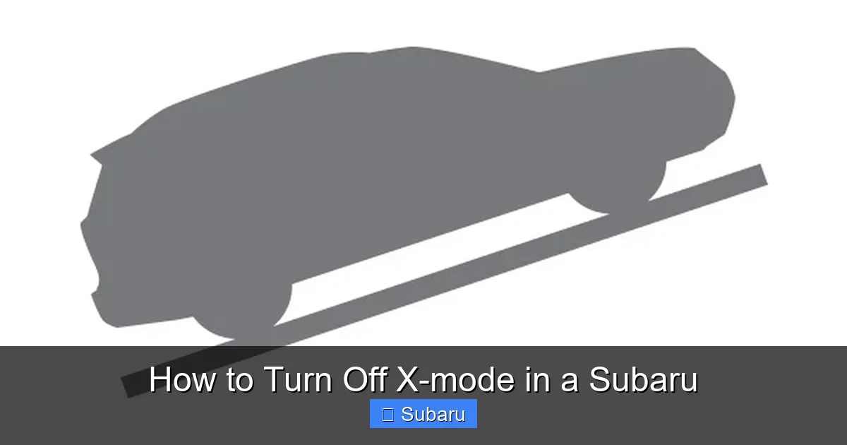How to Turn Off X-mode in a Subaru