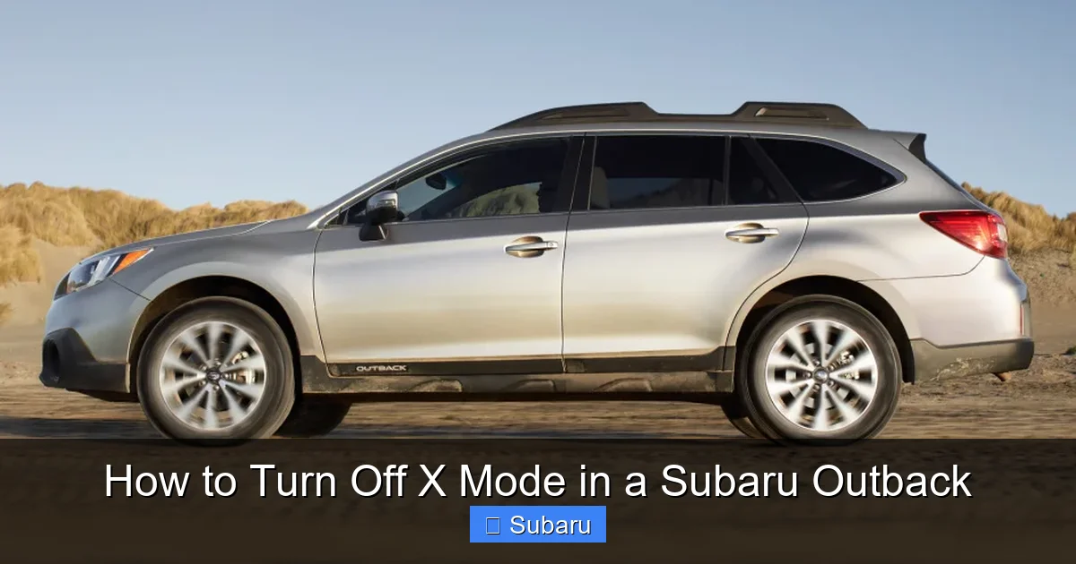 How to Turn Off X Mode in a Subaru Outback