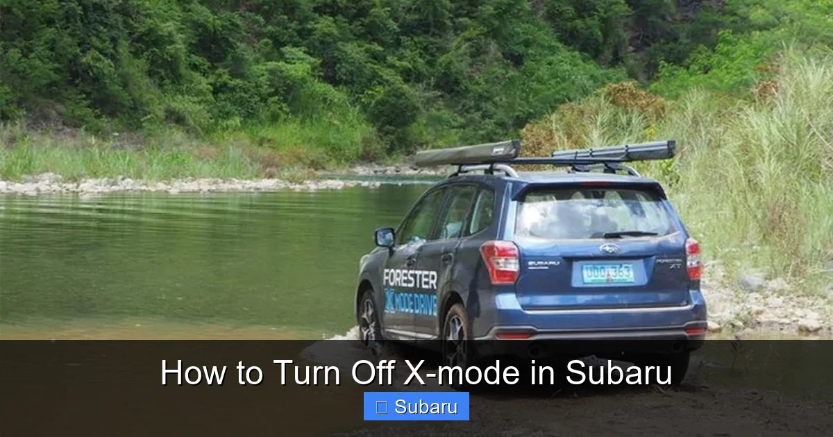 How to Turn Off X-mode in Subaru