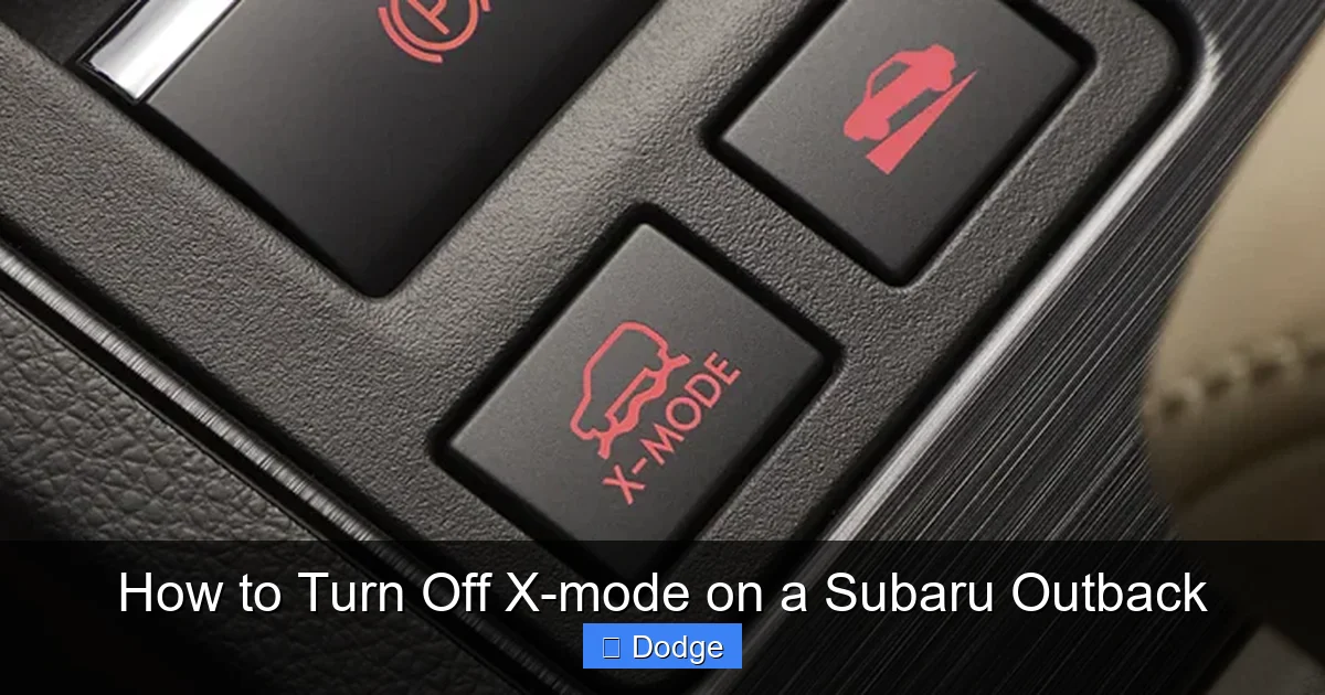 How to Turn Off X-mode on a Subaru Outback