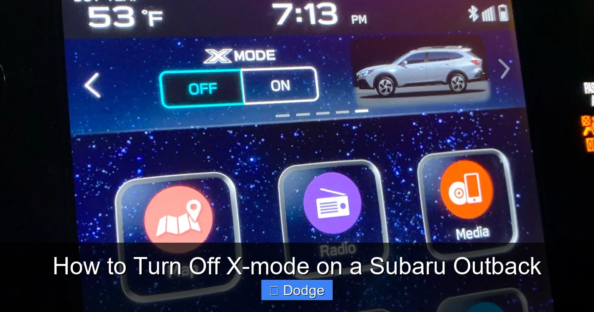 How to Turn Off X-mode on a Subaru Outback