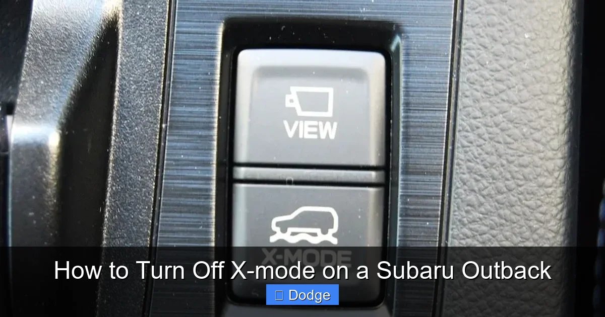 How to Turn Off X-mode on a Subaru Outback