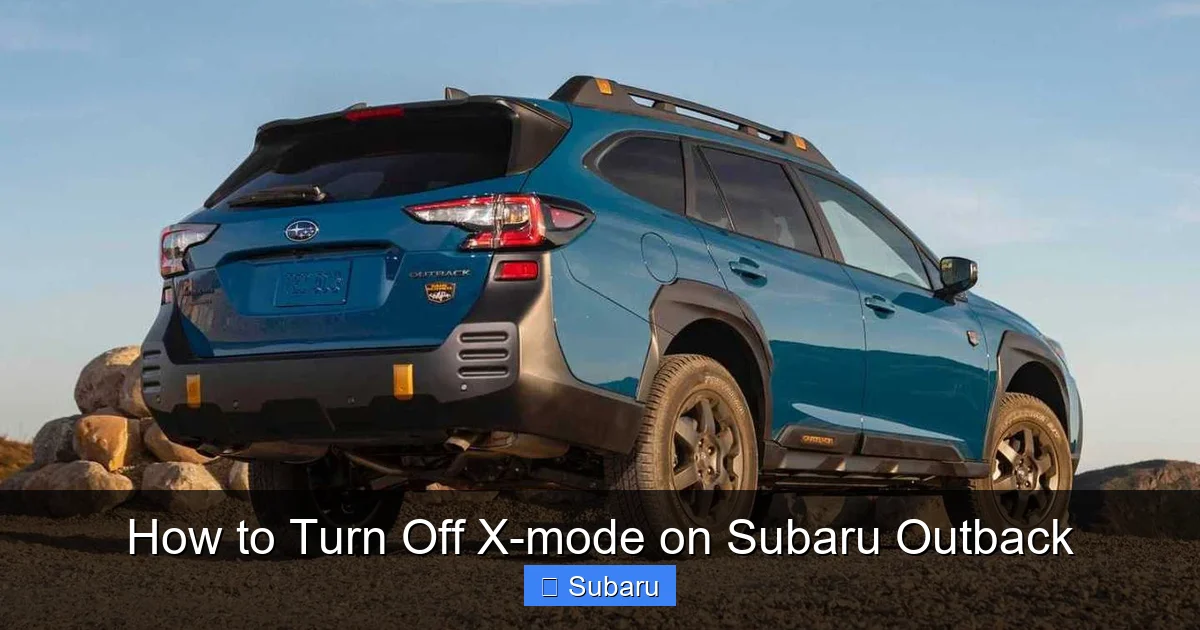 How to Turn Off X-mode on Subaru Outback