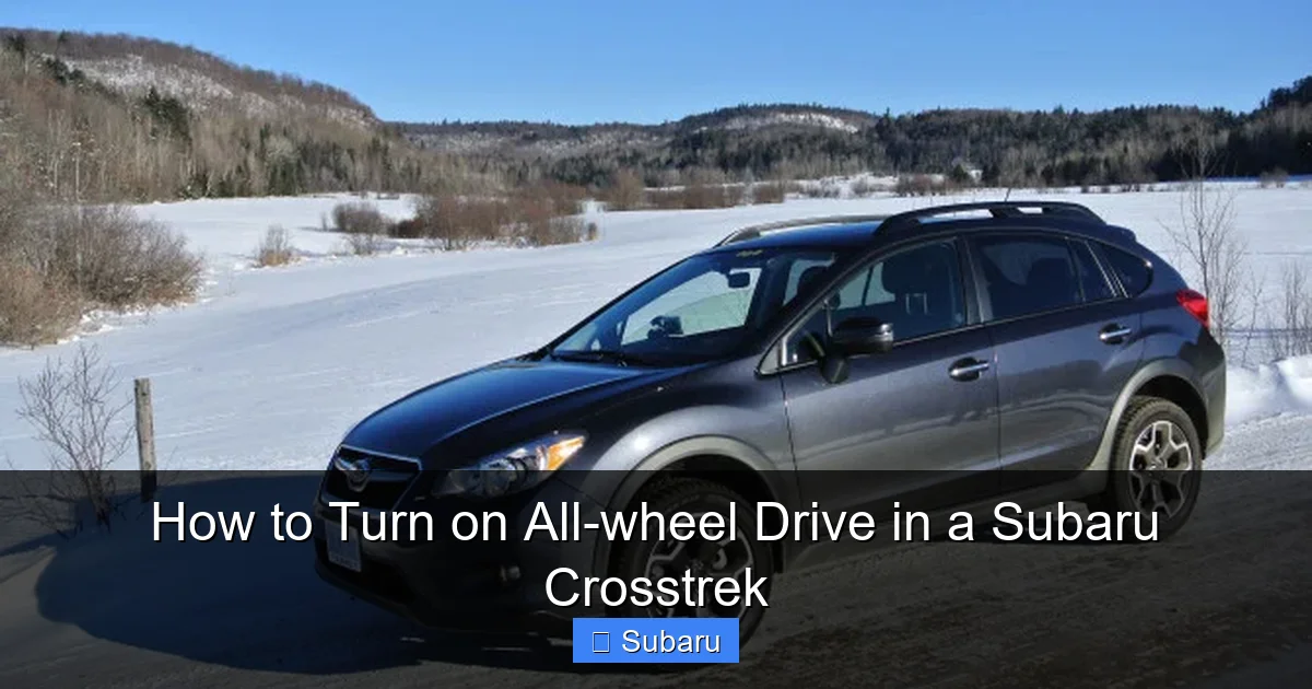 How to Turn on All-wheel Drive in a Subaru Crosstrek