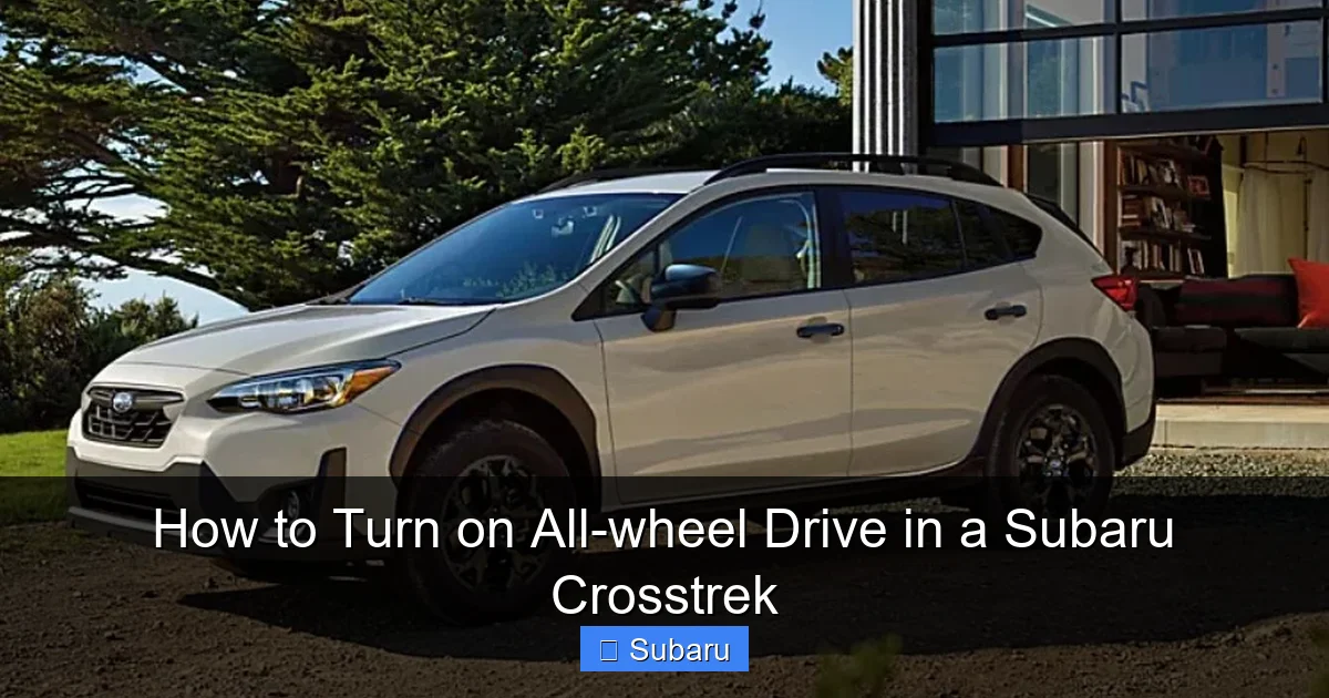 How to Turn on All-wheel Drive in a Subaru Crosstrek