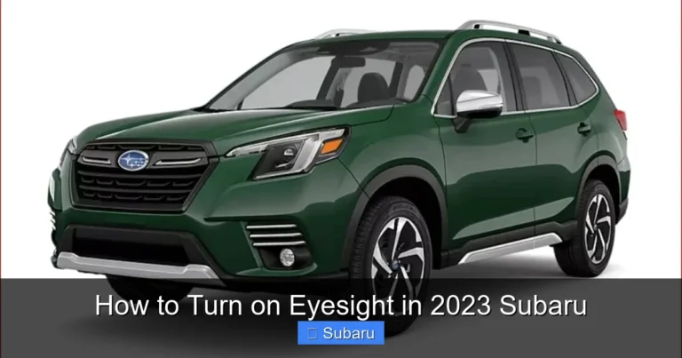 How to Turn on Eyesight in 2023 Subaru