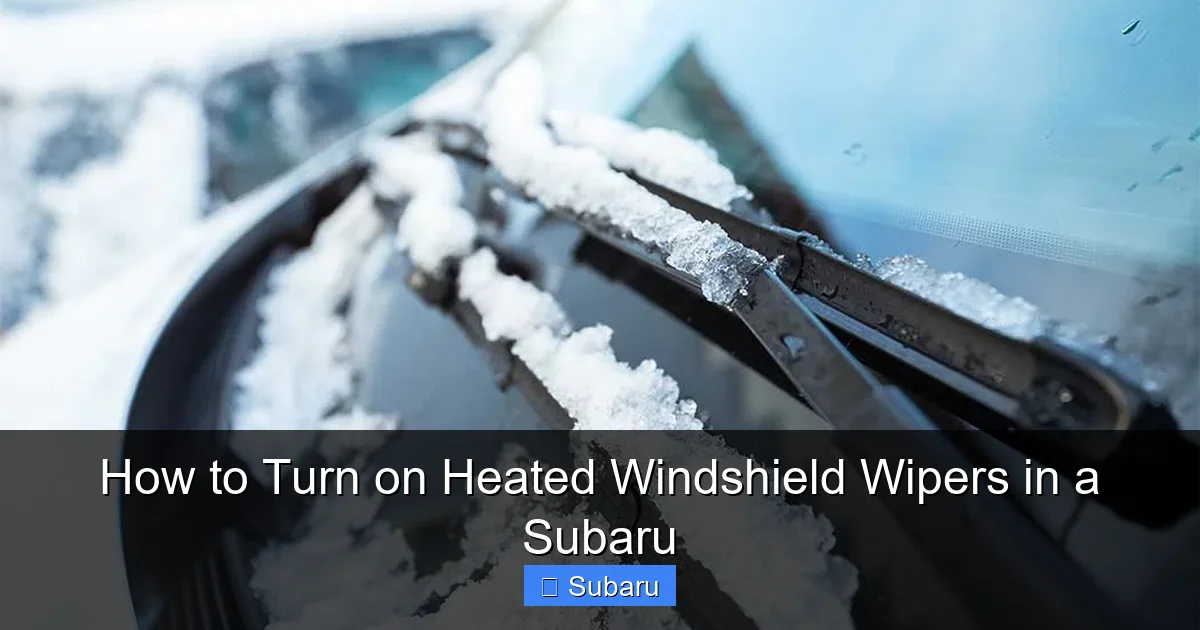 How to Turn on Heated Windshield Wipers in a Subaru