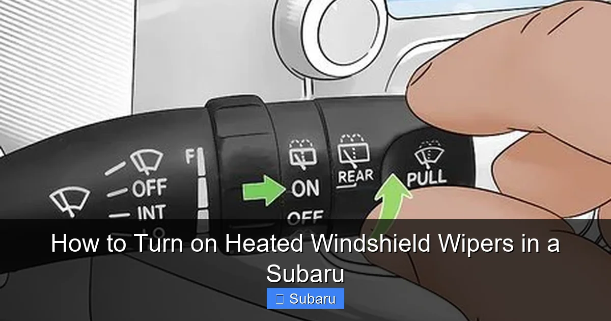 How to Turn on Heated Windshield Wipers in a Subaru