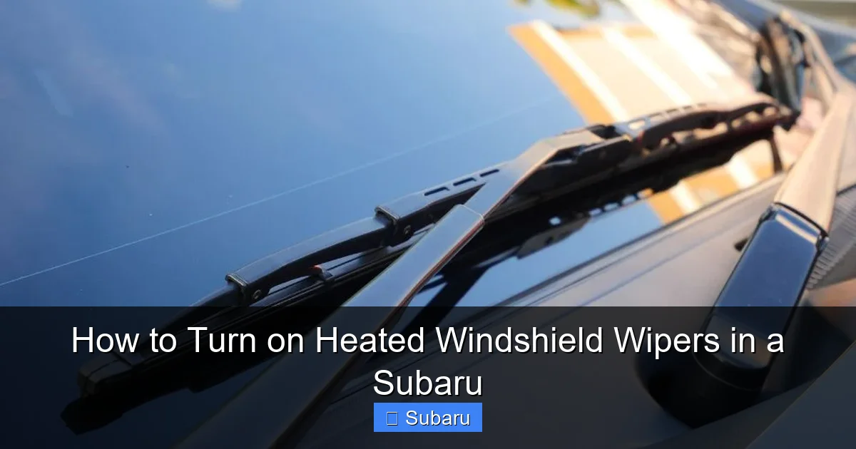 How to Turn on Heated Windshield Wipers in a Subaru
