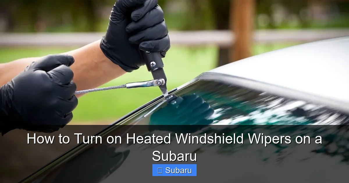 How to Turn on Heated Windshield Wipers on a Subaru