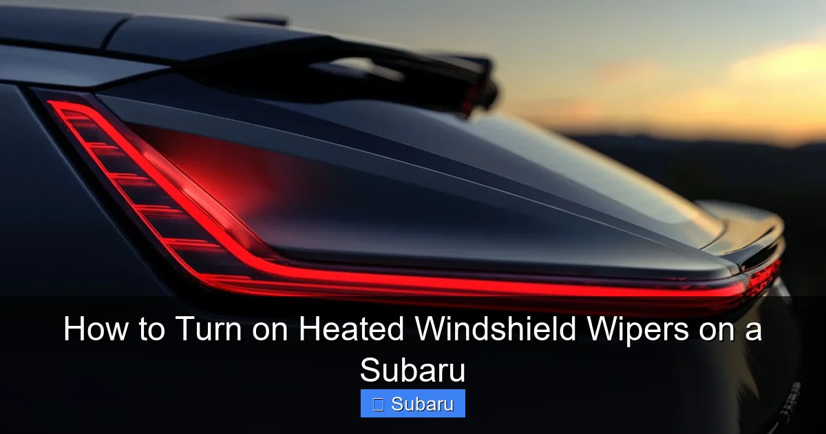 How to Turn on Heated Windshield Wipers on a Subaru