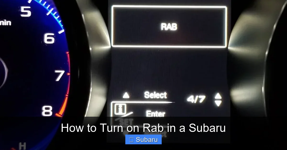 How to Turn on Rab in a Subaru