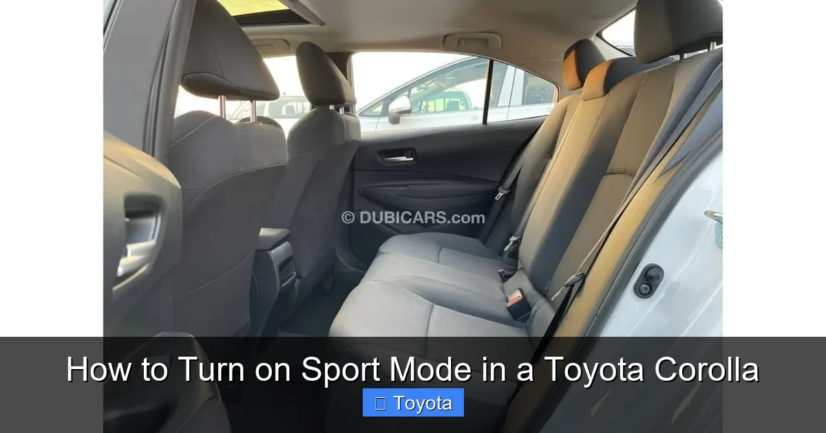How to Turn on Sport Mode in a Toyota Corolla